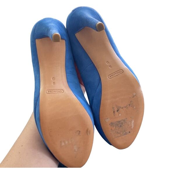 Coach Vibrant Blue Suede Heels - Picture 10 of 10